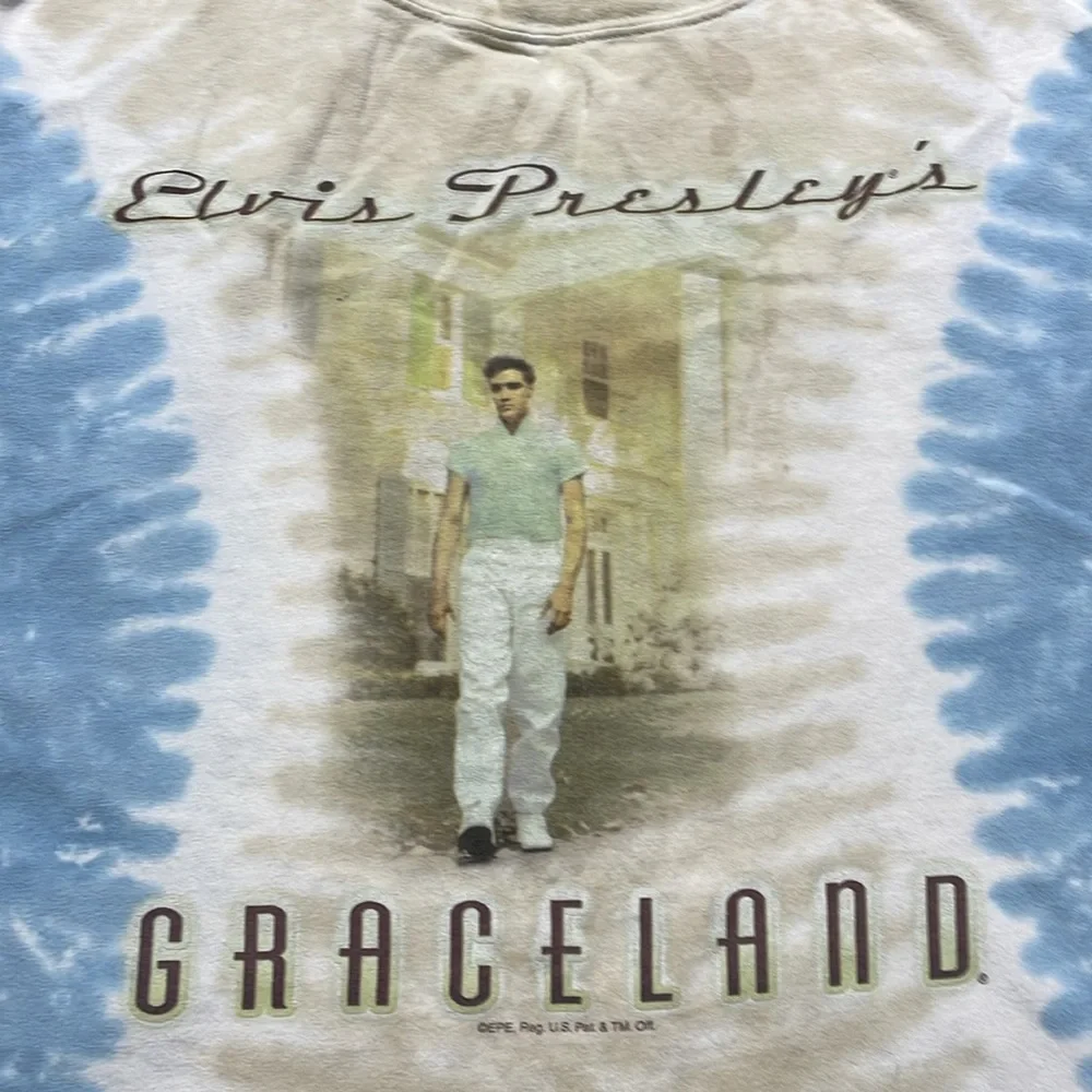 Vintage Liquid Blue Elvis Presley Graceland Band T - Picture 3 of 4